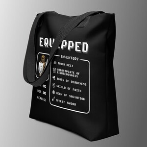 Rüstung Gottes, RPG Gamer Tragetasche Bibel Bibel Tragetasche Gaming Bibel Geschenk Retro Videospiel Bibelstudie Retro Christian Gamer Geschenk Tragetasche