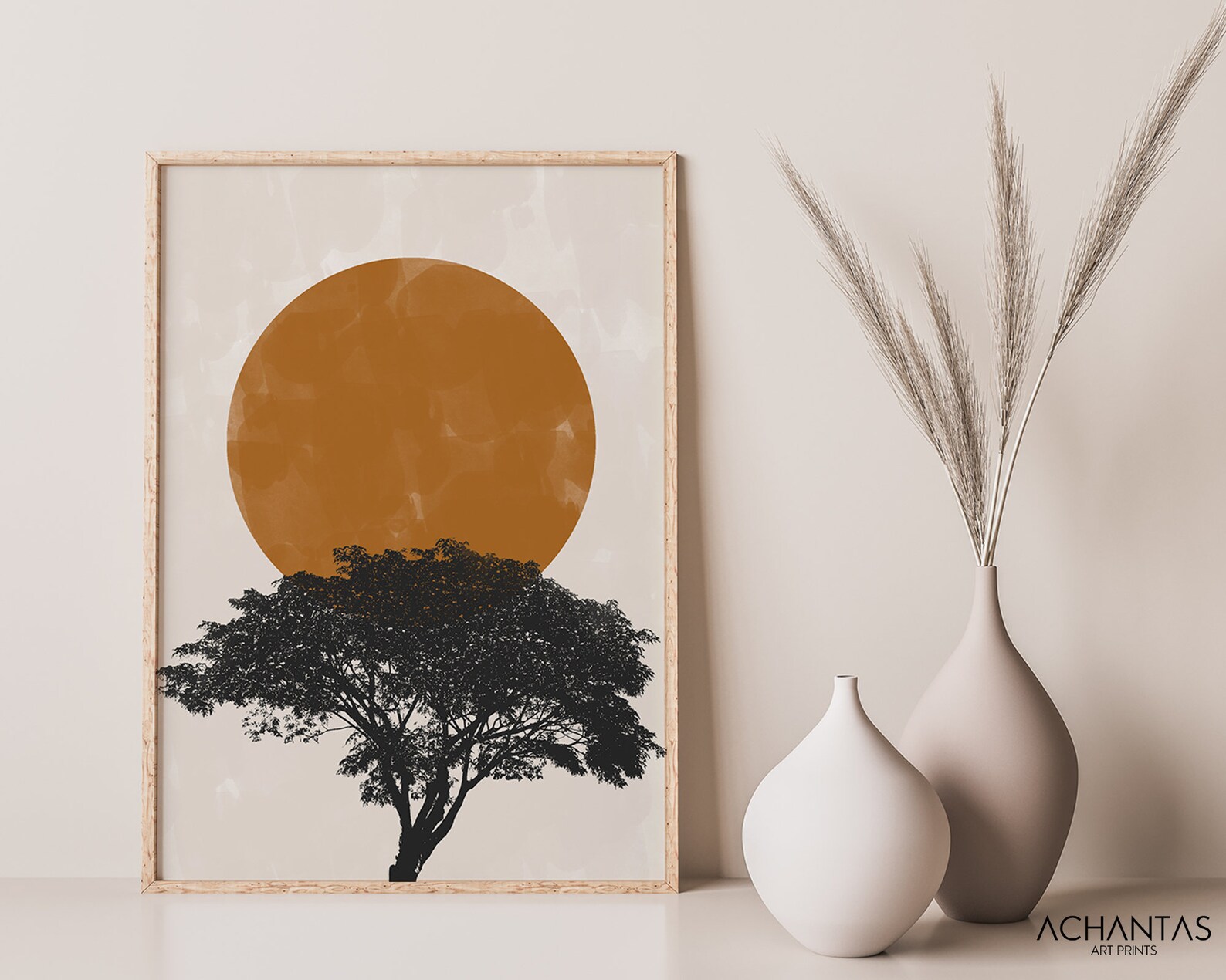 Moon and Tree Art Print Moon Tree Landscape Nature Forest | Etsy