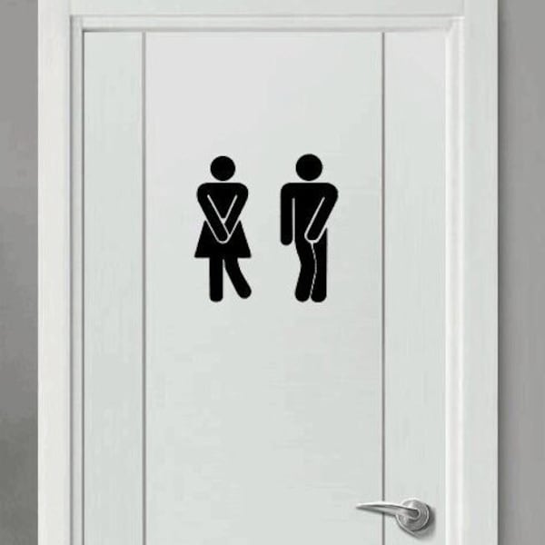 Toilet door sign - Toilet ladies and gents sign - WC sign - Rest room sign - lavatory sign - door sticker