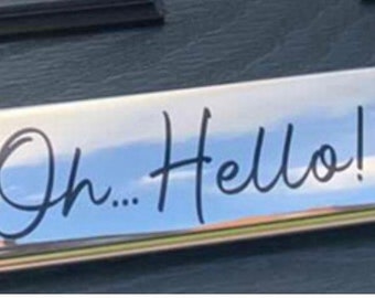 Oh Hello Letterbox Sticker – Front Door Vinyl Decal – Letter Box Label – Post Box Welcome Sticker – Oh Hello Door Sign