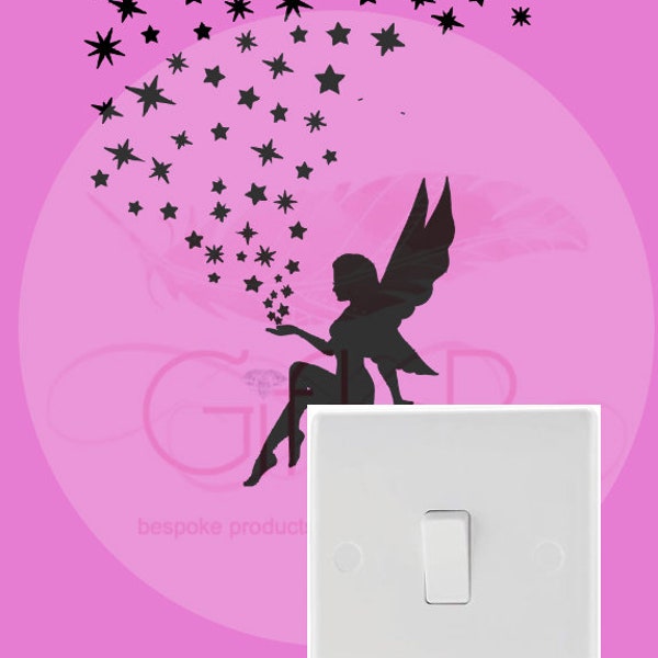 Fairy Magic Light Switch Decal Sticker Label - stanza delle ragazze - fata magica - decalcomania in vinile