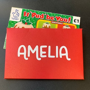 Busta di denaro personalizzata - Busta di carte regalo - Busta gratta e vinci - Denaro di Natale - Regalo di Natale - Portafoglio di denaro personalizzato