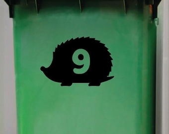 Pack de 3 pegatinas de contenedor de Wheelie - etiquetas de contenedor de basura personalizadas / etiquetas personalizadas - Etiquetas de basura - Pegatina de contenedor de erizo - Amante de los animales