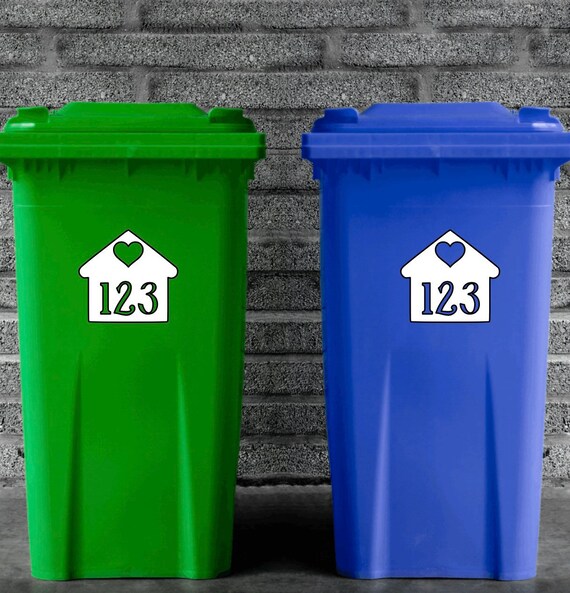 thumbnail image 2 of Custom House Number Vinyl Stickers For Wheelie Bins – 3 Pack (15cm X 10cm) – White High Gloss – Made In UK 2 of 2