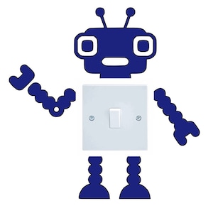 Robot Switch Decal Label Sticker - light switch label - home decor - children&#39;s bedroom - toy room -