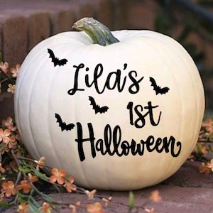 Personalizado Mi primer Halloween - Calcomanía de calabaza - Calcomanía de Halloween - pegatina de calabaza - Accesorio de Halloween - Mi primer Halloween- Etiqueta de Halloween-