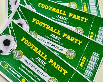 Inviti personalizzati per feste a tema calcio - Inviti personalizzati per compleanni per bambini - Nome, luogo, data, ora, RSVP - Inviti per compleanni a tema calcio