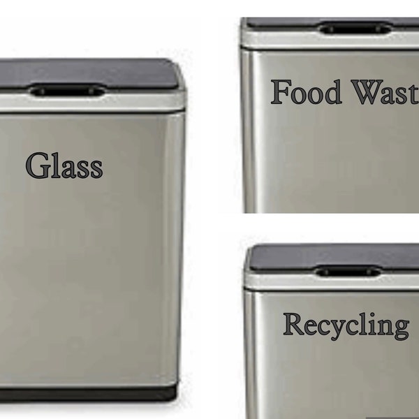 Afvaletiketten voor afval, recycling, afval, recyclingbaketiketten, afvalbaketiketten, keukenbaketiketten, keuze van kleuren - Thuisorganisatie