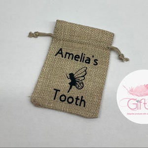 Personalised Tooth fairy bags - lost tooth - my first tooth - money bag - tooth fairy - children’s gift - custom made - child’s name