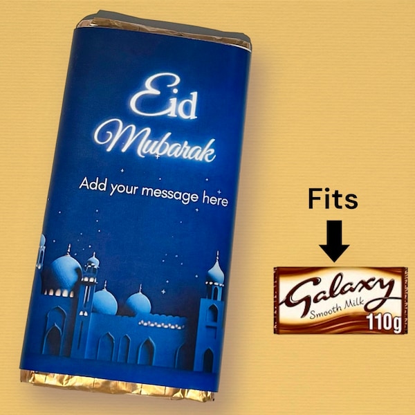 Personalised Eid chocolate Bar wrapper  - Eid Celebration gift - party favours - WRAPPER ONLY