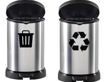 Waste Bin Stickers: Rubbish & Recycling Labels - Indoor/Outdoor Use
