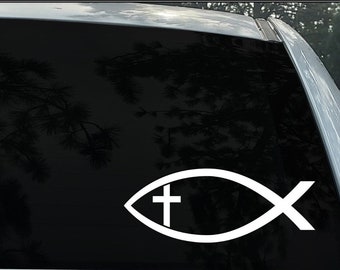 Ichthus Symbol Christian Fish Symbol - Jesus - Window sticker - Car decal sticker - Car sign - Car decal - car stickers