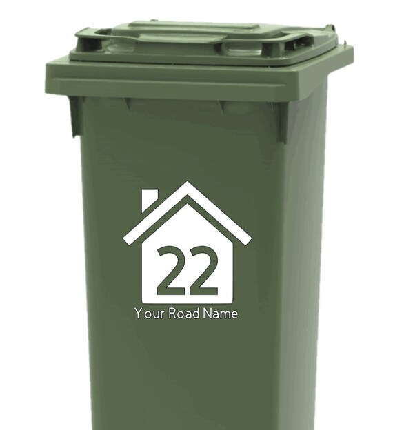 Pack of 2 Wheelie Bin Stickers Personalised Wheelie Bin Etsy