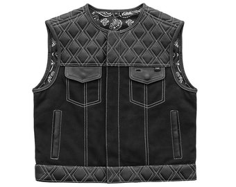 Men's Club Style Leather Vest Custom Hype Beast Max 