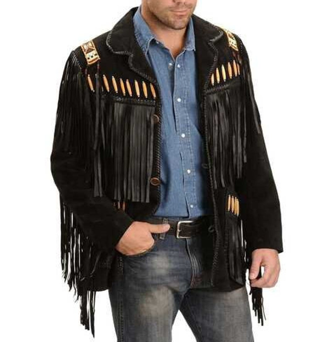 Western Jacket Leather Jacket Men's Traditional Native - Etsy