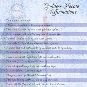 Goddess Hecate Affirmations/instant download/Hecate affirmations and tips to awaken the Goddess inside you,scrapbook paper/Meditation