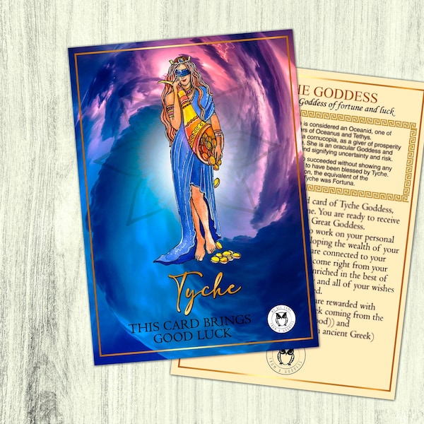 Tyche card/Greek Goddess of Luck card/Fortuna Goddess/Good Luck card/Perfect Good Luck gift