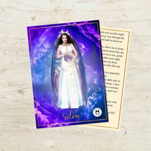 Selene Prayer Card/goddess Selene Invocation Card/goddess of the Moon ...