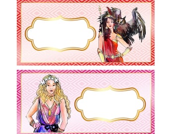 Toppers de bolsas de la Diosa griega/filles digitales/8 archivos digitales para descargar y crear tus propias bolsas de la Diosa griega para tu fiesta de la mitología griega