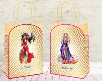 Bolsas de diosas griegas/archivos digitales/8 archivos digitales para descargar y crear tus propias bolsas de diosas griegas para la fiesta de mitología griega perfecta