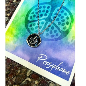 Goddess Persephone necklace/silver pomegranate necklace/Goddess of the Underworld necklace/Goddess Persephone symbol necklace,pomegranate