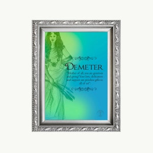 Godin Demeter art print/godin van de landbouw en vruchtbaarheid/Griekse godin Demeter print/A5 print, bonus 4 kaarten