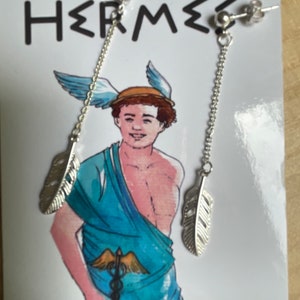 God Hermes earrings/Greek Gods jewerly/Wings earrings silver925/ Greek Mythology earrings