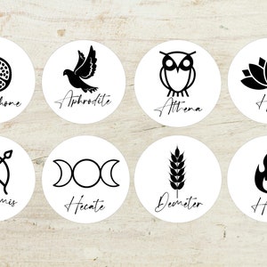 Greek Goddess symbols/ digital download/ 8 Greek Goddess symbols ready to download/ party decoration symbols
