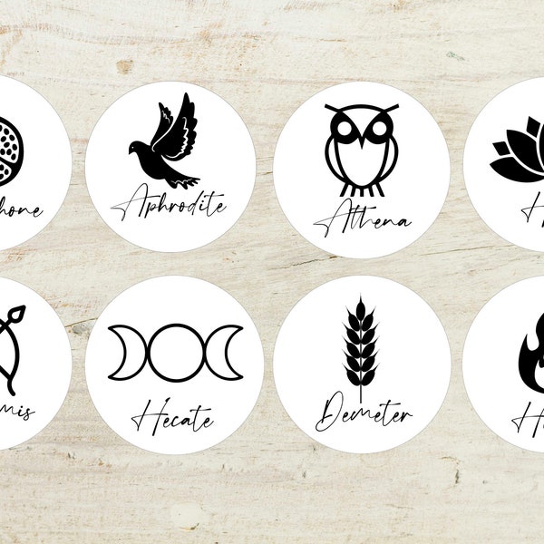 Greek Goddess symbols/ digital download/ 8 Greek Goddess symbols ready to download/ party decoration symbols