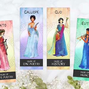 Nine Muses Bookmarks/Do you love Greek Mythology and the 9 beautiful Greek Muses?Get these 9 amazing Bookmarks now/digital download