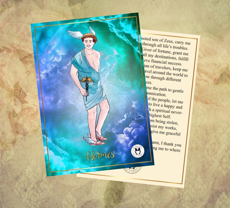 Greek Gods prayer card/Apollo prayer Hermes prayer/Greek Gods Etsy