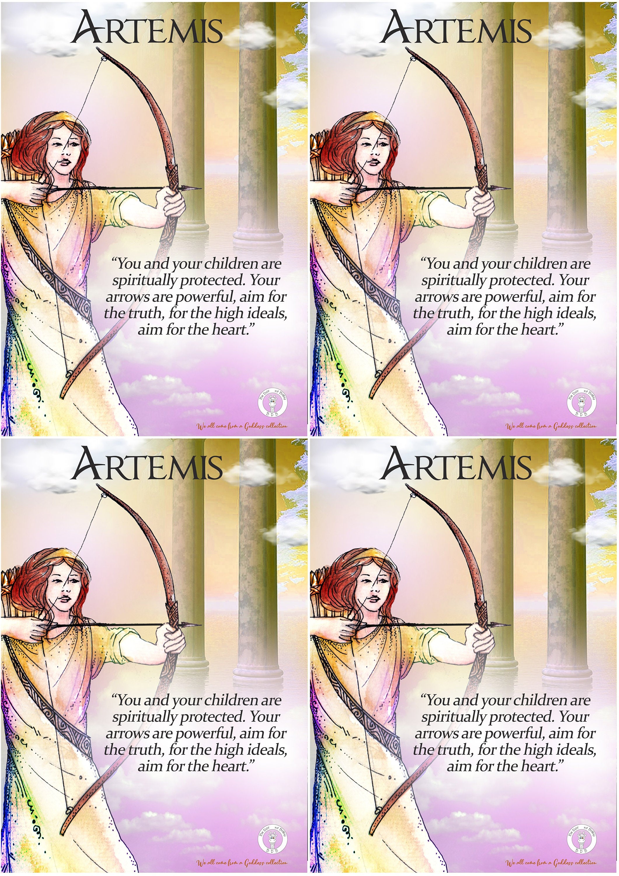 Goddess Artemis Art Print/goddess of Nature Poster/ Greek | Etsy