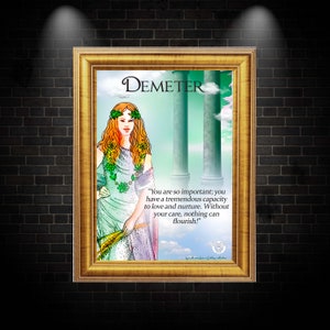 Godin Demeter art print/godin van de landbouw en vruchtbaarheid/Griekse godin Demeter print/A5 print, bonus 4 kaarten