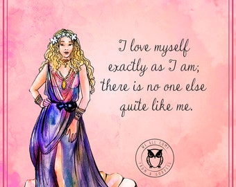 Goddess Aphrodite Affirmation cards, 20 different messages/connect with your inner Goddess, tips and affirmations