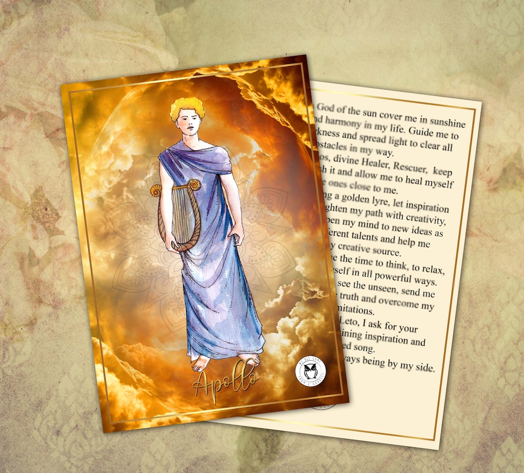 Greek Gods Prayer Card/apollo Prayer, Hermes Prayer/greek Gods ...