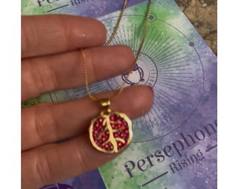 Goddess Persephone necklace/pomegranate necklace/Goddess of the Underworld necklace/Goddess Persephone symbol necklace,pomegranate pendant