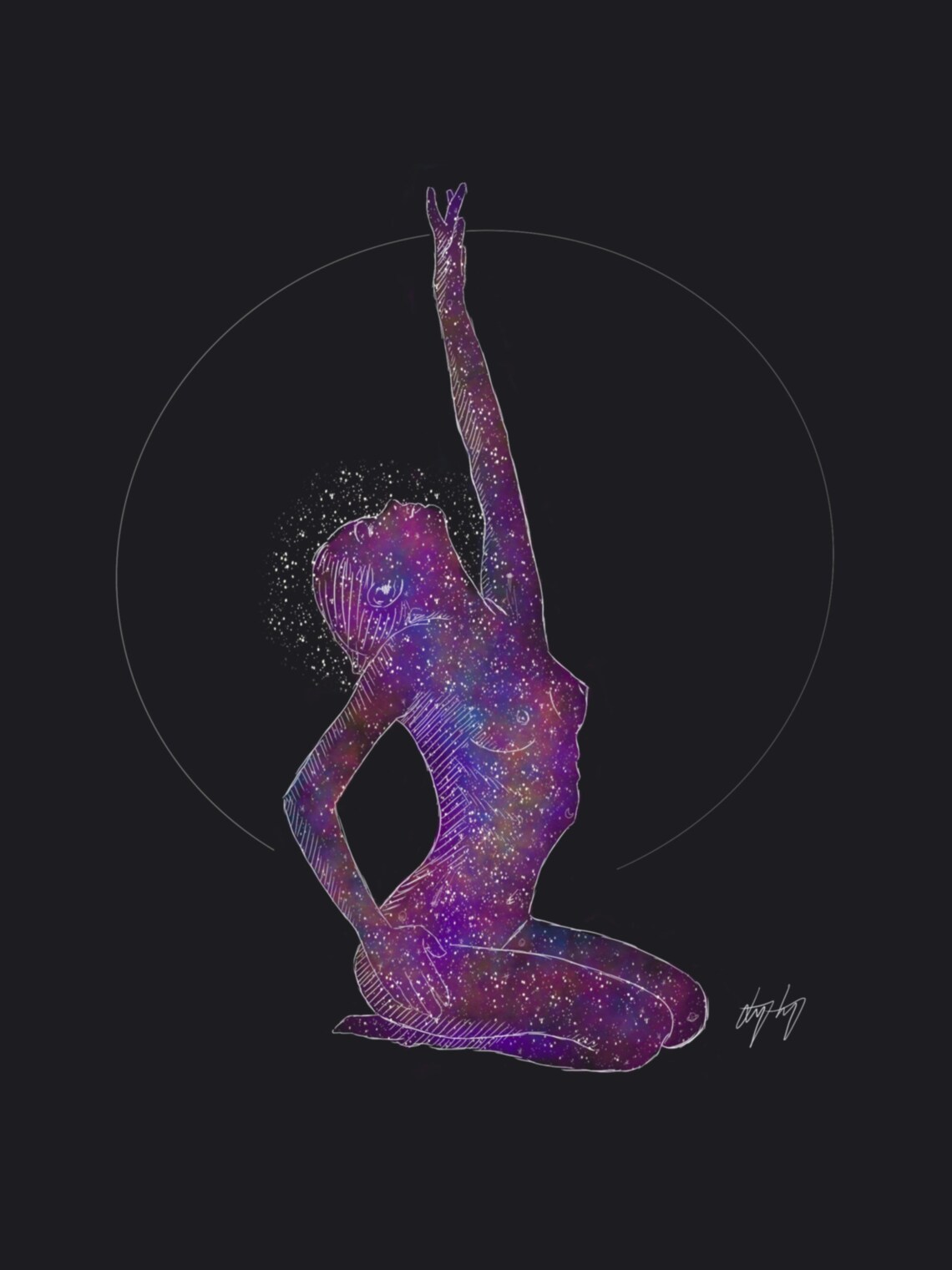 Celestial Woman Print on 11x17 High Gloss Cardstock Art Decor Etsy