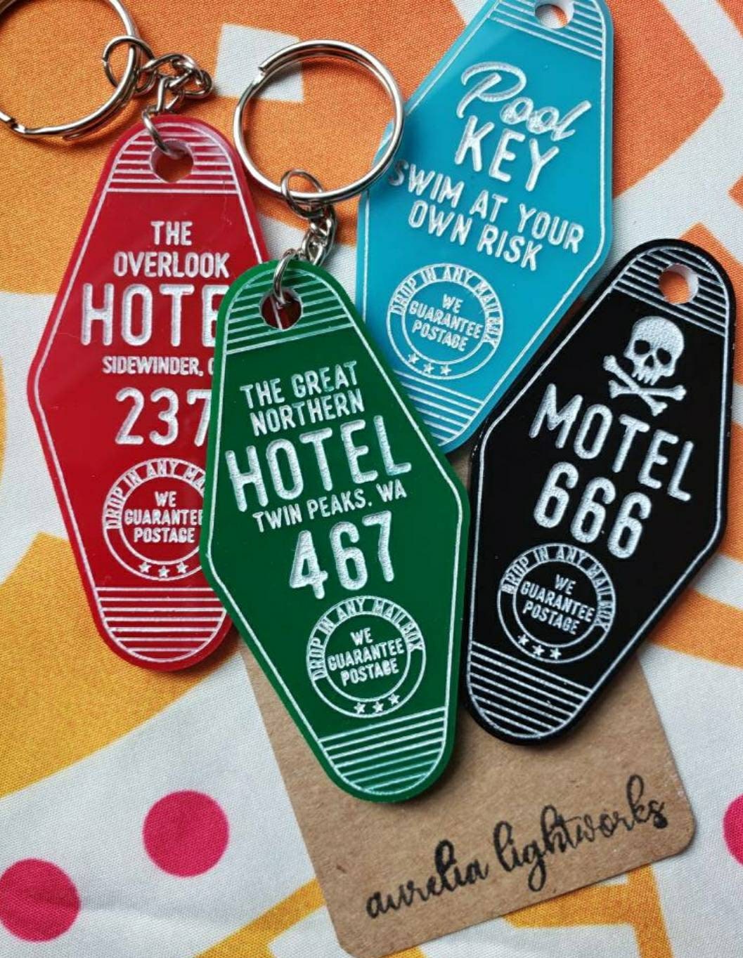 Vintage motel keychains Etsy