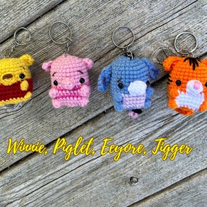 Winnie the Pooh and Friends: Piglet, Eeyore, Tigger Crochet Keychain | Physical Item