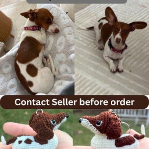 Dachshund |Weenie Dog |Weiner dog| CUSTOM COLORS | Crochet Keychain | Handmade Wiener Dog | Physical Item