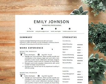 Modern Resume Template: Professional Minimalist Design (DOCX)