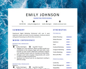 Modern Minimalist Resume Template: Professional CV Design (Word .docx)