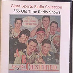 Giant Sports Live Broadcasts Rare Radio Collection-355 Shows-6 Mp3 CD&#39;s 1927-1974 Short Stories, Anthology, Football, Baseball, Interviews