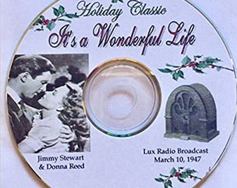 It's A Wonderful Life-1947 Old Time Radio Show Audio CD-Jimmy Stewart, Donna Reed, Christmas Holiday Classic-Lux Radio Live Radio Theater