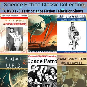 Klasyczne programy telewizyjne science fiction - kolekcja w zapieczętowanych opakowaniach - 6 płyt DVD z ulubionymi programami telewizyjnymi science fiction 28 odcinków + bonus - X minus jeden program radiowy na płycie CD