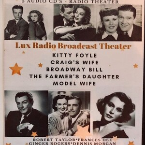 YourRadioShows-Lux Radio Broadcast Theater Collectors Rare Edition-5 Audio CD&#39;s-Dick Powell,Loretta Young,Joseph Cotton,Rosalind Russell