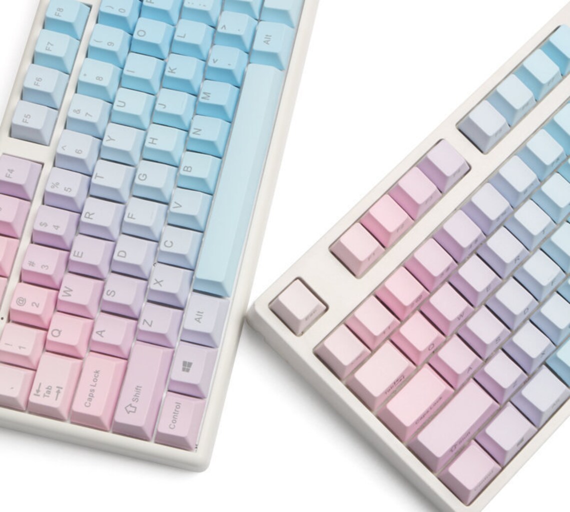 DREAMY Gradient Baby Pink/Blue Light Transparent Keycap Set Etsy