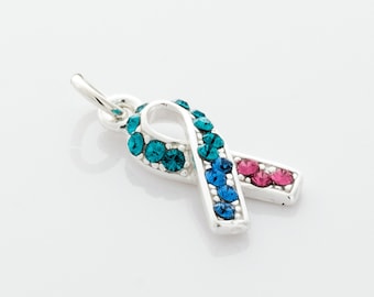 Ciondolo In Argento 925 Nastro Della Consapevolezza – Piccolo Charm Di Beneficenza Da Regalare - 5