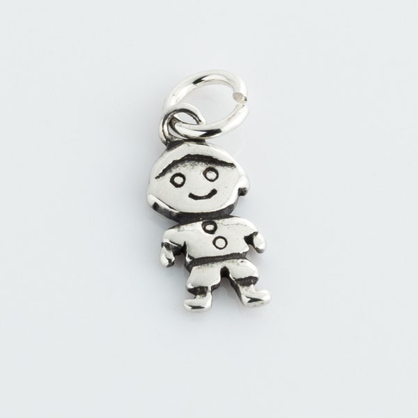 Sterling Silver Boy Charm for Charm Bracelet, Mother's Day Gift, Gift for Mom, Wife CM58CH