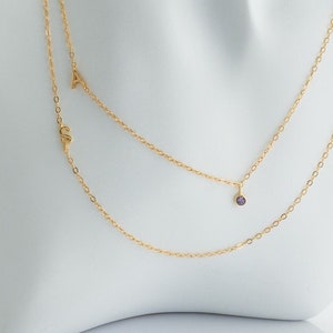 Carta Personalizada Inicial Con Collar CZ Drop, Regalo Para Mamá, Regalo Para Ella, Regalo Día De La Madre, Regalo Cumpleaños, Regalo Dama De Honor, LNK004